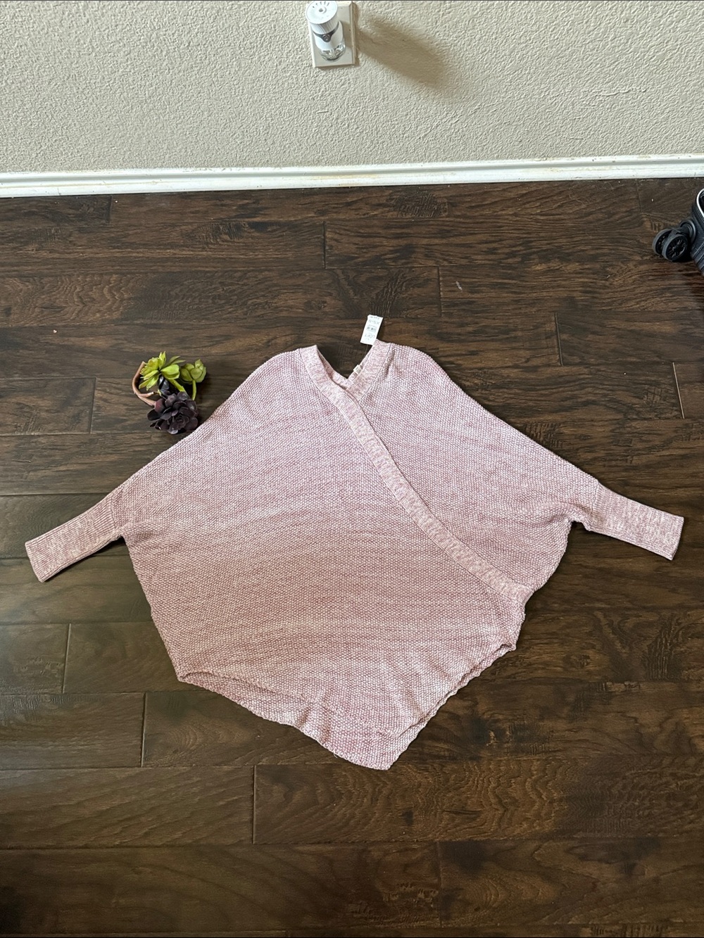 LOFT Dusty Blush Pink Wrap-Style Dolman Sweater
